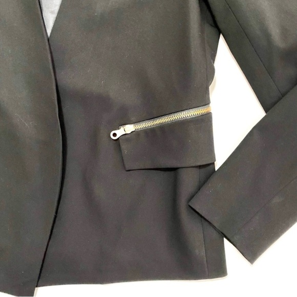 ROBERT RODRIGUEZ Sia Black Crepe Open Front Blazer Sz 6 Career Office Siren - Picture 7 of 15
